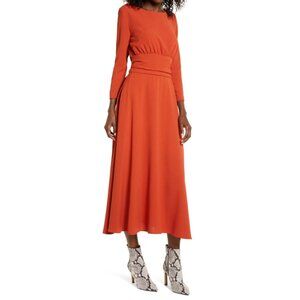 💙💖 NWT Julia Jordan Dark Orange 3/4 Sleeve Midi Dress